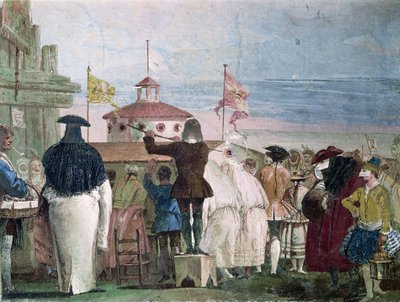 「フォレステリア」からの新世界（ゲストハウス）、1757 作： Giovanni Domenico Tiepolo